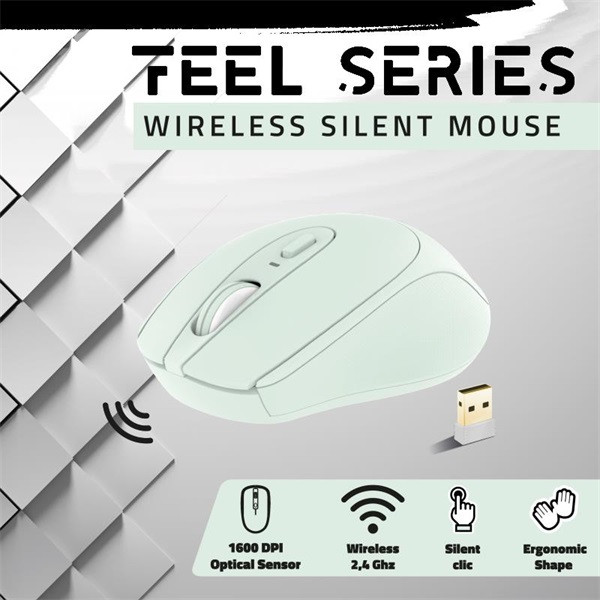 Advance egér vezeték nélküli - feel wireless (1600 dpi, 4 gomb, zöld)