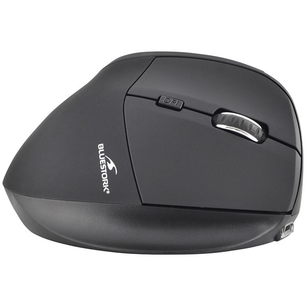 Bluestork vezeték nélküli egér - m-wl-ergo-bk (ergonomic, rechargeable, 2.4g, 2400 dpi, optikai, fekete)