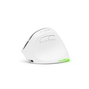 Bluestork vezeték nélküli egér - m-wl-ergo-lumi-w (ergonomic, rechargeable, 2400 dpi, 6 gomb, optikai, fehér)