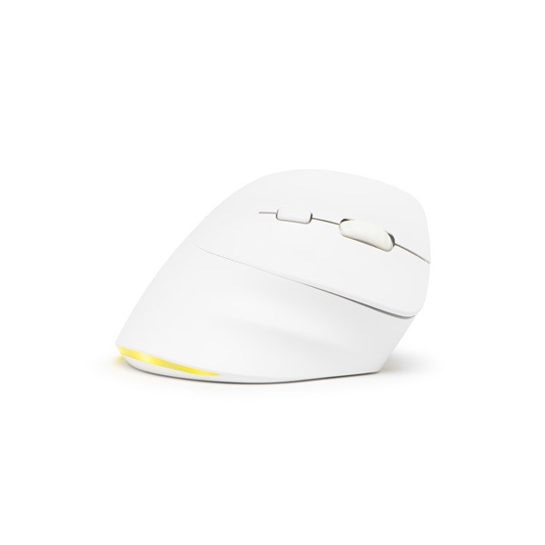 Bluestork vezeték nélküli egér - m-wl-ergo-lumi-w (ergonomic, rechargeable, 2400 dpi, 6 gomb, optikai, fehér)