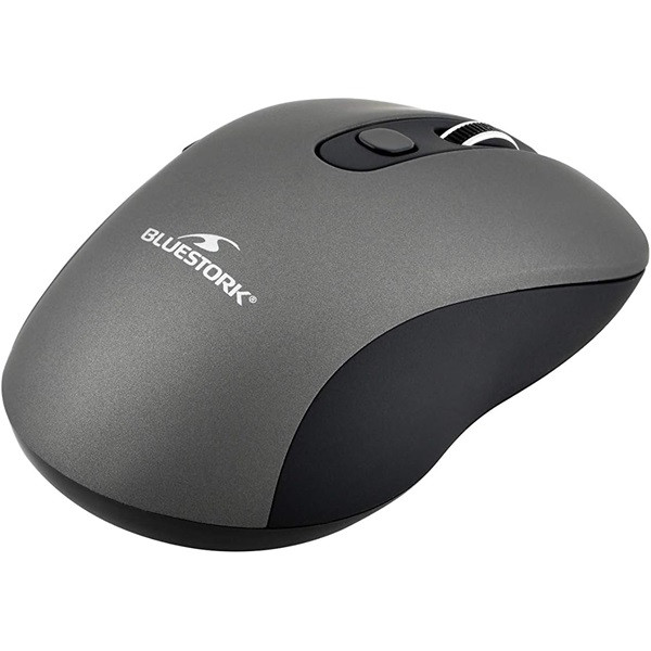 Bluestork vezeték nélküli egér - m-wl-off60-grey (1600 dpi, 6 gomb, optikai, szürke)