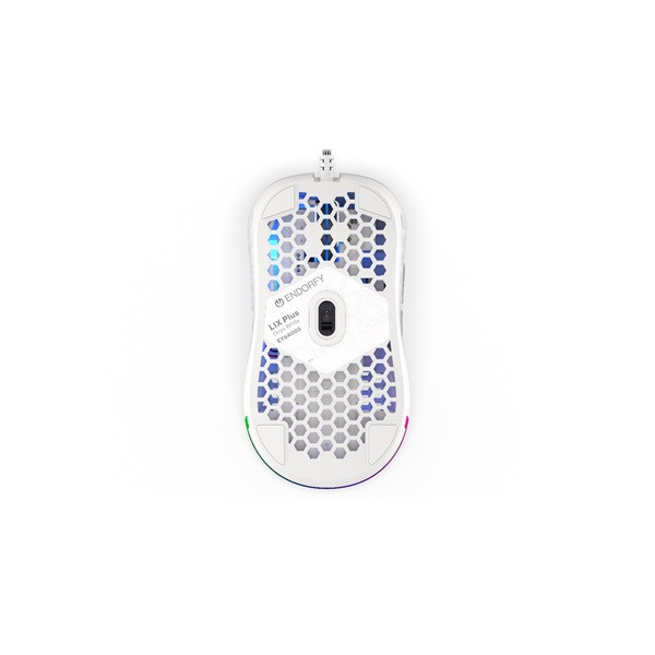 Endorfy egér - lix plus onyx (honeycomb, 19 000 dpi, argb, pixart chip, optikai, 1,8m, fehér)