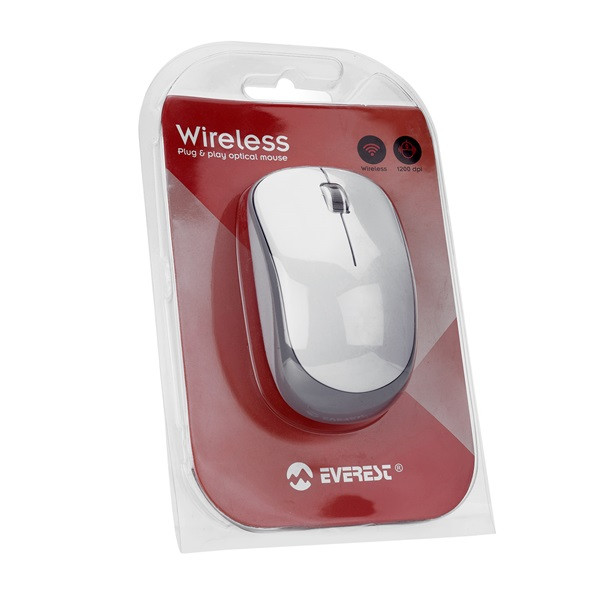 Everest egér - sm-833 white (1200 dpi, 3gomb, optikai, fehér)
