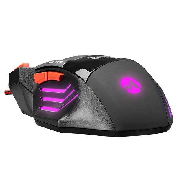 Everest egér gamer és egér pad - sgm-x7 pro (7200dpi, 7 gomb, harisnyázott kábel, fekete)
