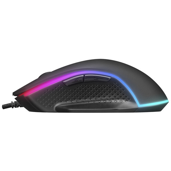 Everest gamer egér - rage-x2  (6400 dpi, 7gomb, 1,5m harisnyázott kábel, optikai, fekete, rgb led)