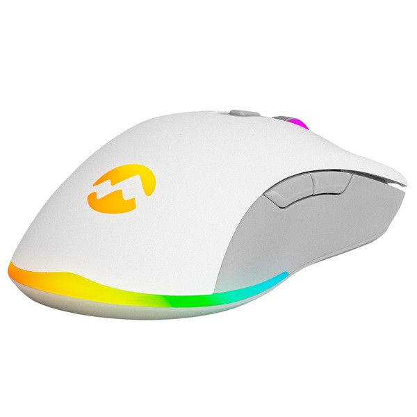 Everest gamer egér - sgm-l1 lumos white (6400 dpi, 8gomb, 1,65m harisnyázott kábel,optikai, fehér, rgb led)