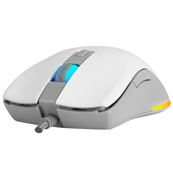 Everest gamer egér - sgm-l1 lumos white (6400 dpi, 8gomb, 1,65m harisnyázott kábel,optikai, fehér, rgb led)