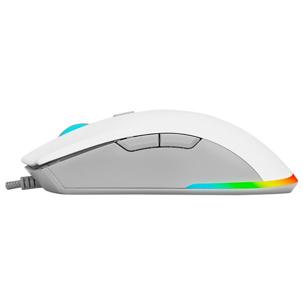 Everest gamer egér - sgm-l1 lumos white (6400 dpi, 8gomb, 1,65m harisnyázott kábel,optikai, fehér, rgb led)