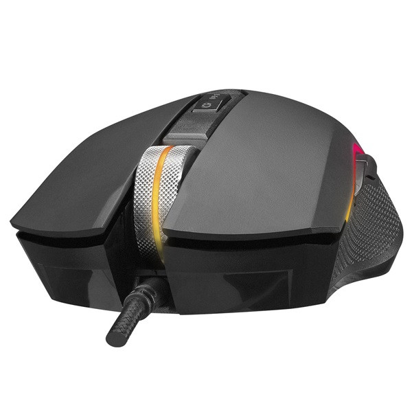 Everest gamer egér - sm-f09 titanio  (7200 dpi, 6gomb, 1,8m harisnyázott kábel,optikai, fekete, rgb led)