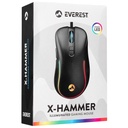 Everest gamer egér - sm-g58 x-hammer  (7200 dpi, 7gomb, 1,5m harisnyázott kábel,optikai, fekete, rgb led)