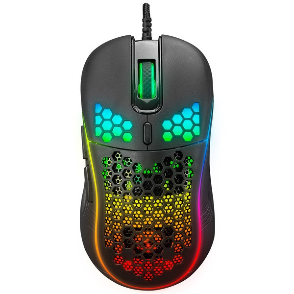 Everest gamer egér - sm-g66 x-hole  (8000 dpi, 7gomb, 1,5m harisnyázott kábel,optikai, fekete, rgb led)