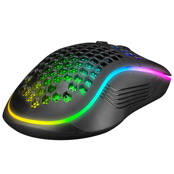 Everest gamer egér - sm-g66 x-hole  (8000 dpi, 7gomb, 1,5m harisnyázott kábel,optikai, fekete, rgb led)