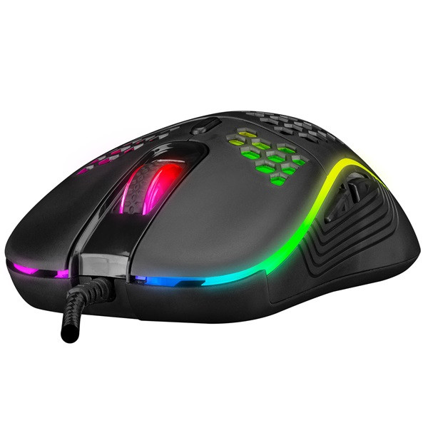 Everest gamer egér - sm-g66 x-hole  (8000 dpi, 7gomb, 1,5m harisnyázott kábel,optikai, fekete, rgb led)
