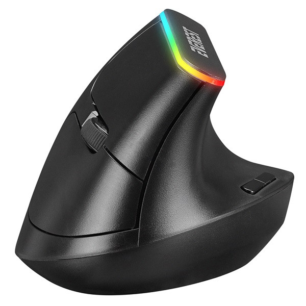Everest vezeték nélküli egér - smw-618  ergonomic vertical (1600 dpi, 6 gomb, optikai, fekete, rgb led)