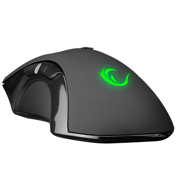Rampage egér gamer - dlm-355 (2400dpi, 8 gomb, makro, rgb led, 150cm harisnyázott kábel, fekete)