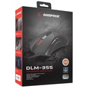 Rampage egér gamer - dlm-355 (2400dpi, 8 gomb, makro, rgb led, 150cm harisnyázott kábel, fekete)