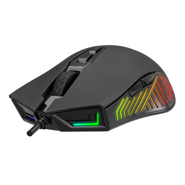Rampage egér gamer - smx-g68 spear (7200dpi, 7 gomb, makro, rgb led, 1,5m harisnyázott kábel, fekete)