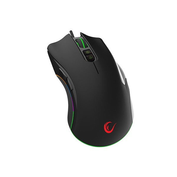Rampage egér gamer - smx-r22 phoenix (4800dpi, 7 gomb, makro, rgb led, 1,6m harisnyázott kábel, fekete)