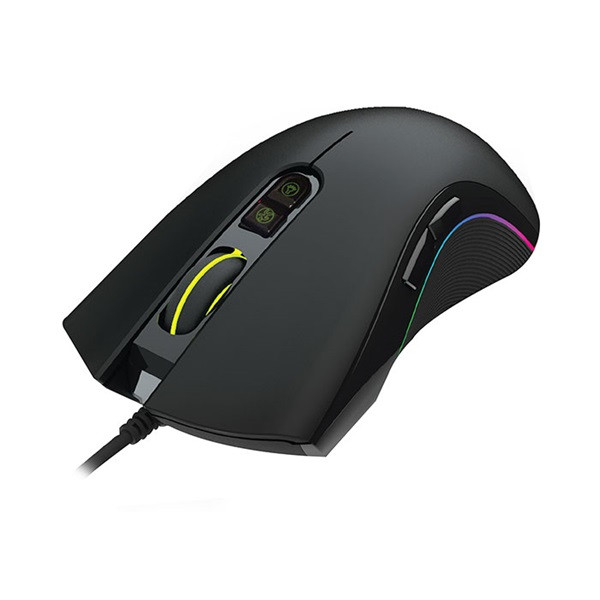 Rampage egér gamer - smx-r22 phoenix (4800dpi, 7 gomb, makro, rgb led, 1,6m harisnyázott kábel, fekete)