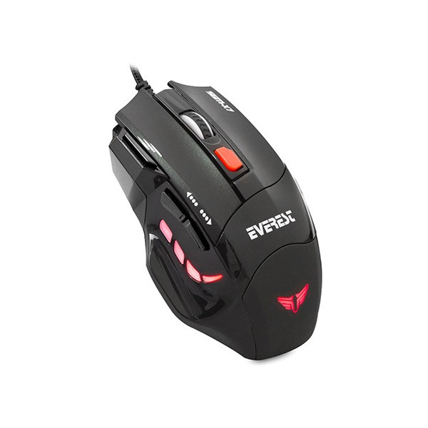 Rampage egér gamer és egér pad - sgm-x7 (1600dpi, 6 gomb, harisnyázott kábel, fekete)