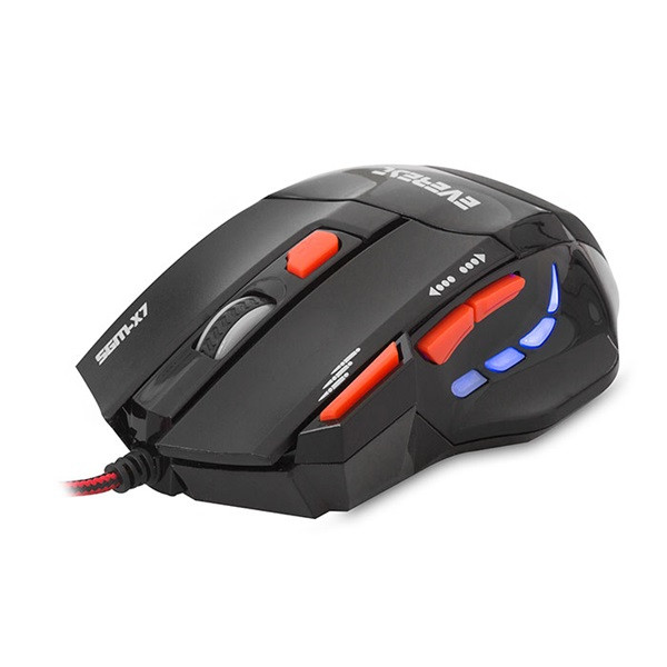 Rampage egér gamer és egér pad - sgm-x7 (1600dpi, 6 gomb, harisnyázott kábel, fekete)