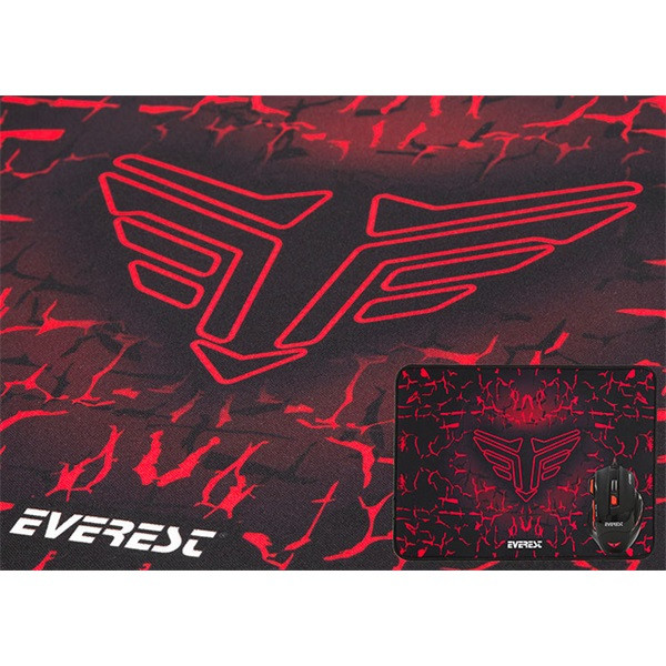 Rampage egér gamer és egér pad - sgm-x7 (1600dpi, 6 gomb, harisnyázott kábel, fekete)