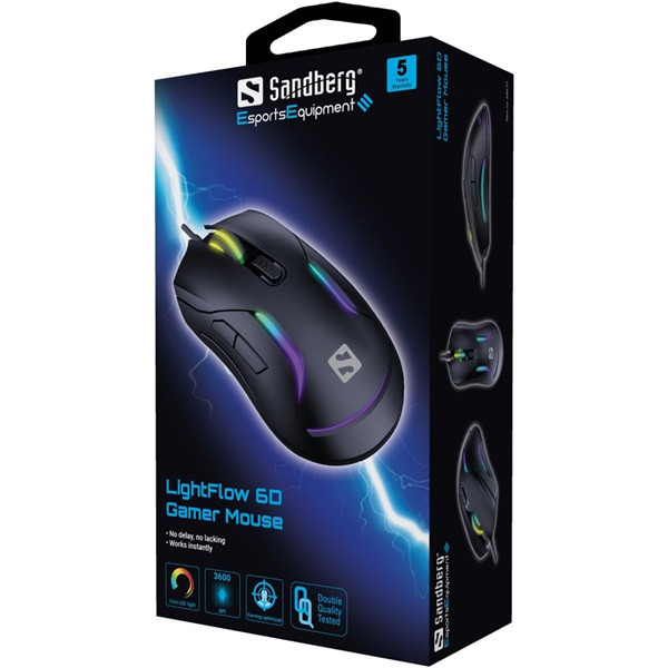 Sandberg egér gamer - lightflow 6d gamer mouse
