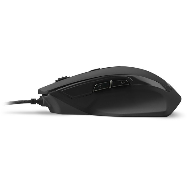Sharkoon egér gamer - shark force ii black (optikai; 4200dpi; pixart pmw3519 chip; harisnyázott kábel; fekete)