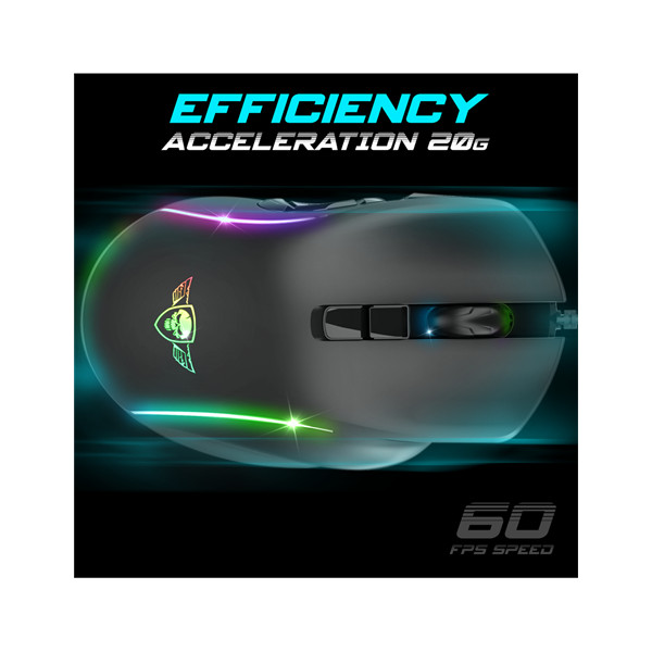 Spirit of gamer egér - elite-m30 (optikai, 12800dpi, 10 gomb programozható, rgb, harisnyázott kábel, fekete)