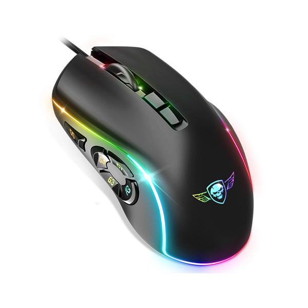 Spirit of gamer egér - elite-m30 (optikai, 12800dpi, 10 gomb programozható, rgb, harisnyázott kábel, fekete)