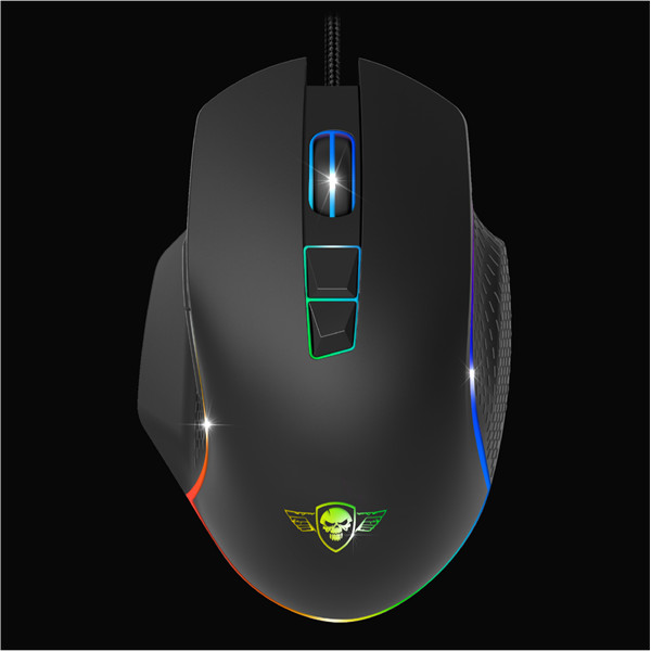 Spirit of gamer egér - pro-m1 (optikai, 8000dpi, 7 programozható gomb, harisnyázott kábel, fekete)