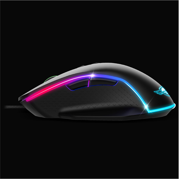 Spirit of gamer egér - pro-m1 (optikai, 8000dpi, 7 programozható gomb, harisnyázott kábel, fekete)