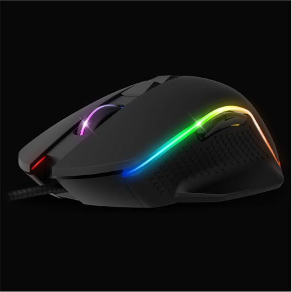 Spirit of gamer egér - pro-m1 (optikai, 8000dpi, 7 programozható gomb, harisnyázott kábel, fekete)
