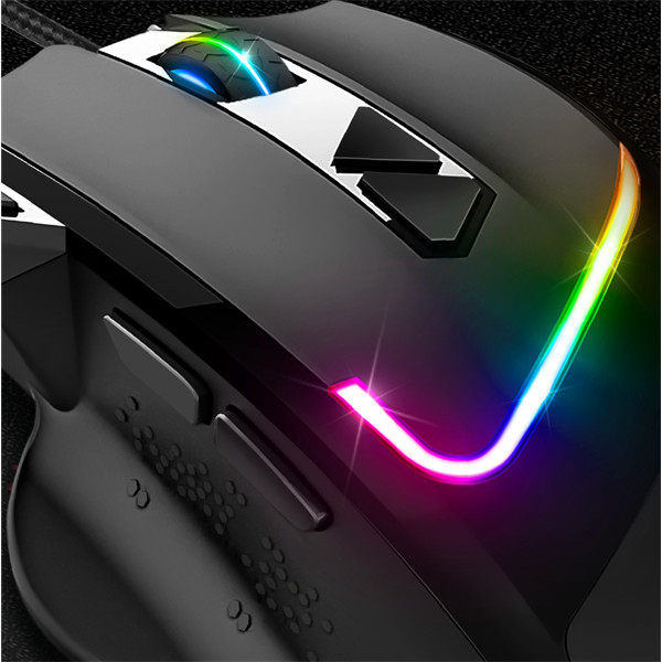 Spirit of gamer egér - pro-m3 rgb (optikai, 7200dpi, 8 gomb, harisnyázott kábel, fekete) + egérpad