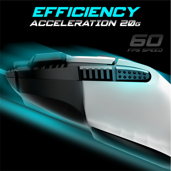 Spirit of gamer egér - pro-m5 arctic (optikai, 12800dpi, 1000hz, 8 gomb, harisnyázott kábel, fehér)