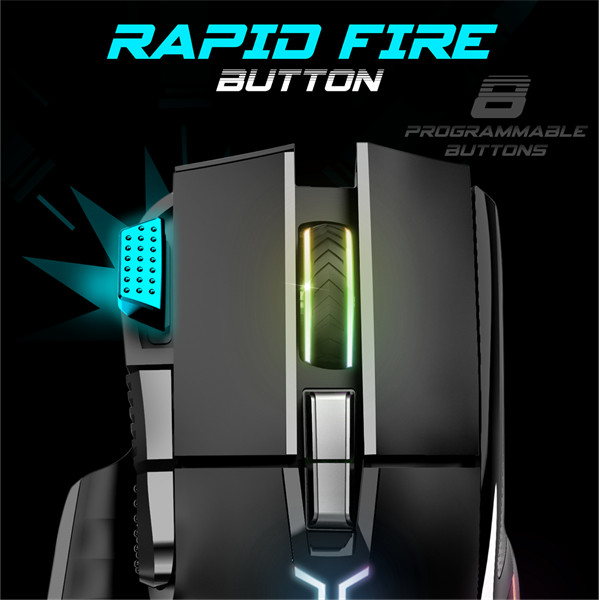 Spirit of gamer egér - pro-m5 rgb (optikai, 12800dpi, 1000hz, 8 gomb, harisnyázott kábel, fekete)