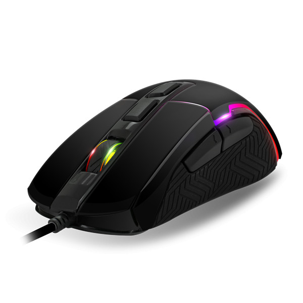 Spirit of gamer egér - pro-m7 (optikai, 4800dpi, 7 gomb, programozható rgb, harisnyázott kábel, fekete)