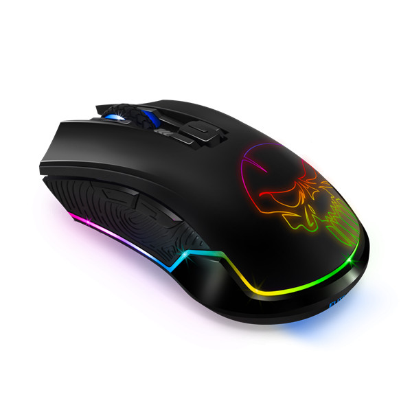 Spirit of gamer egér vezeték nélküli - elite-m20 wireless (4800dpi, 1000hz, 6 gomb, omron, harisnyázott kábel, fekete)