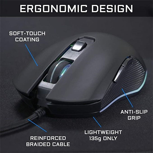 The g-lab gamer egér - kult helium (3200 dpi, 6 gomb, makro, 1,8m kábel, rgb led, fekete)