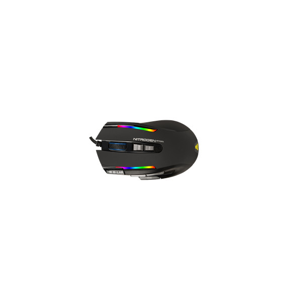 The g-lab gamer egér - kult nitro atom (4800 dpi, 9 gomb, makro, 1,8m kábel, rgb led, fekete)
