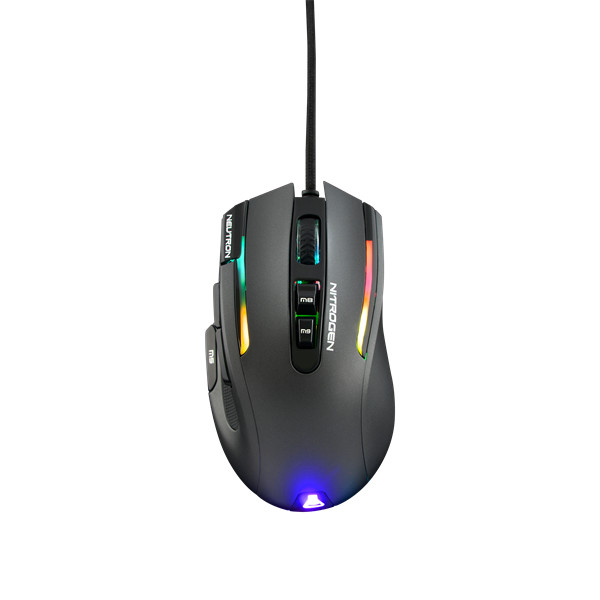 The g-lab gamer egér - kult nitro neutron (7200 dpi, 9 gomb, makro, 1,8m kábel, rgb led, fekete)