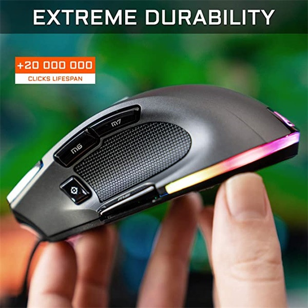 The g-lab gamer egér - kult nitro neutron (7200 dpi, 9 gomb, makro, 1,8m kábel, rgb led, fekete)