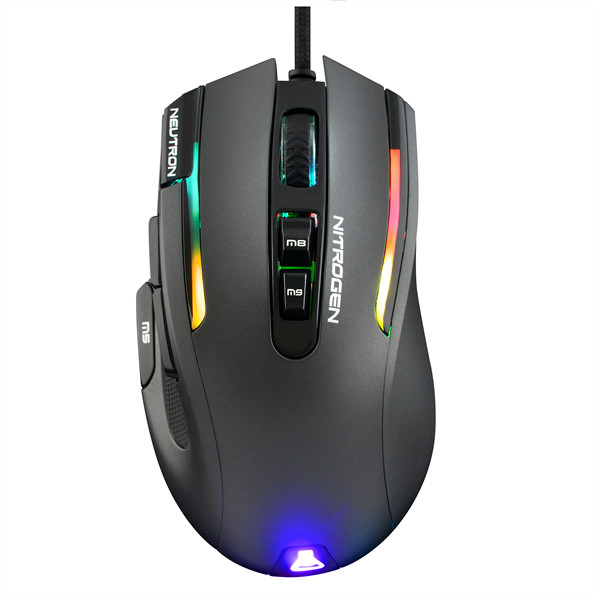 The g-lab gamer egér - kult nitro neutron (7200 dpi, 9 gomb, makro, 1,8m kábel, rgb led, fekete)