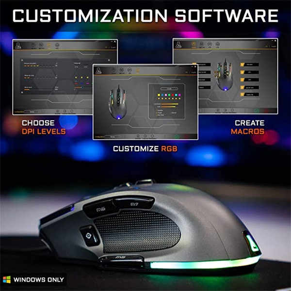 The g-lab gamer egér - kult nitro neutron (7200 dpi, 9 gomb, makro, 1,8m kábel, rgb led, fekete)
