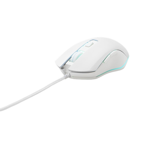 The g-lab gamer egér - kult-helium-w (3200 dpi, 6 gomb, makro, 1,8m kábel, rgb led, fehér)