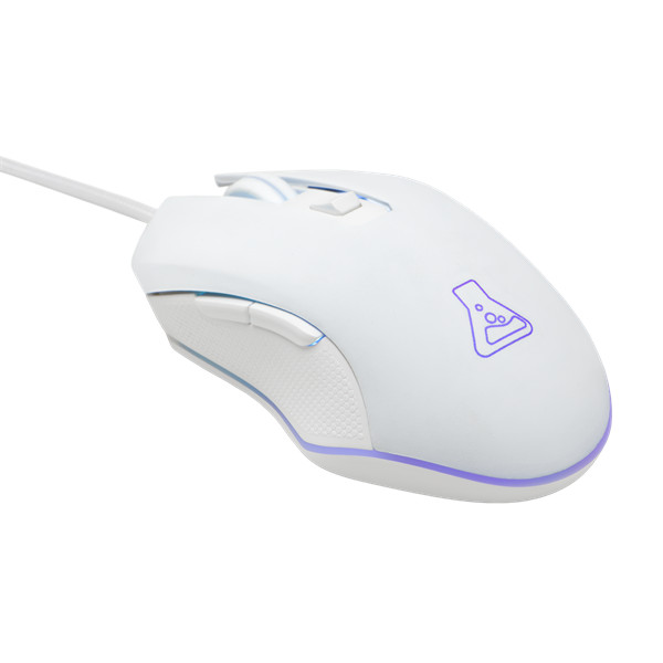 The g-lab gamer egér - kult-helium-w (3200 dpi, 6 gomb, makro, 1,8m kábel, rgb led, fehér)