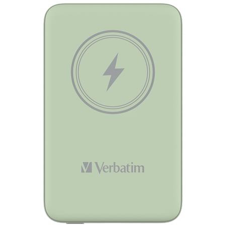 Hordozható akkumulátor, vezeték nélküli töltés, 10000 mAh, VERBATIM "MCP-10, zöld