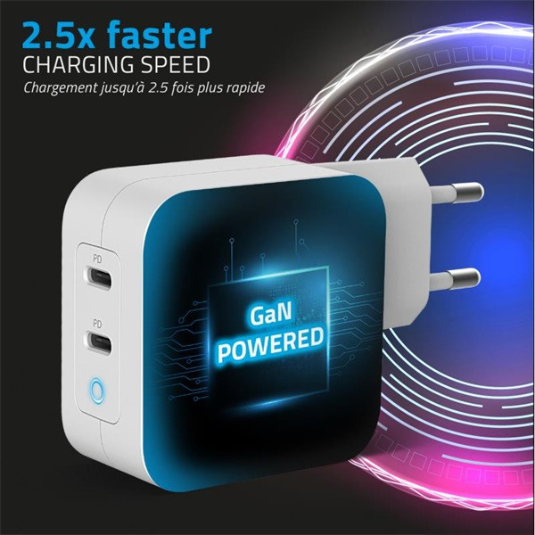 Advance telefon töltő adapter - powerflex turbo 100w (2xusb-c, 100w, fehér)