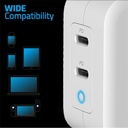 Advance telefon töltő adapter - powerflex turbo 100w (2xusb-c, 100w, fehér)