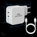 Advance telefon töltő adapter - powerflex turbo 100w (2xusb-c, 100w, fehér)